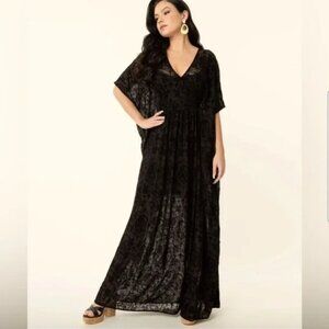 Unique Vintage La Catrina Burnout Velvet Burton Caftan Dress